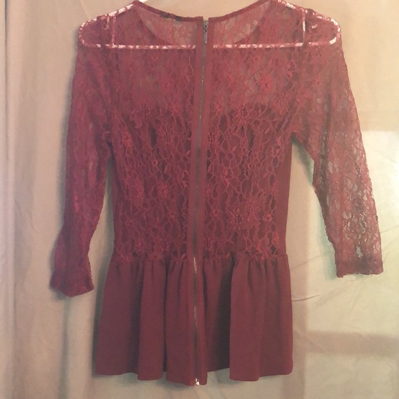 Beautiful Red Laced Shirt - Picture 3 of 4